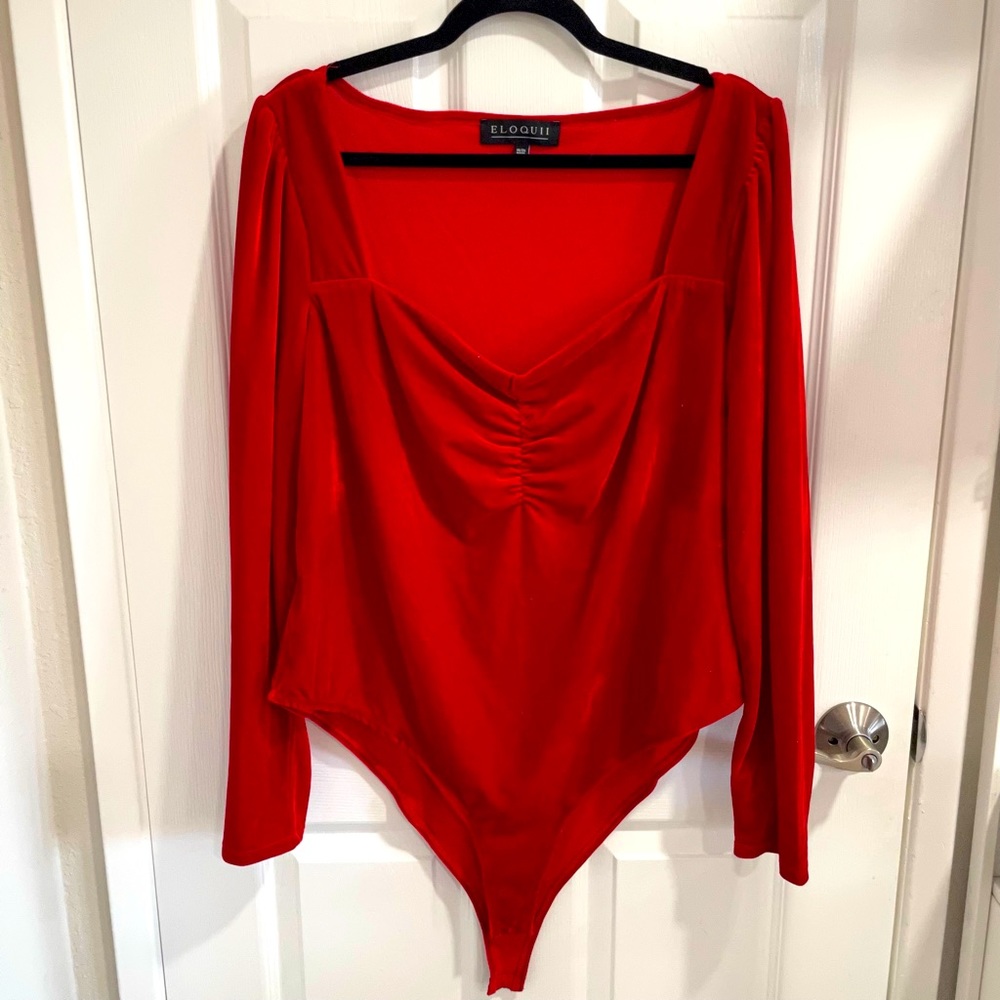 ELOQUII - Red Velvet Bodysuit - Size 18/20